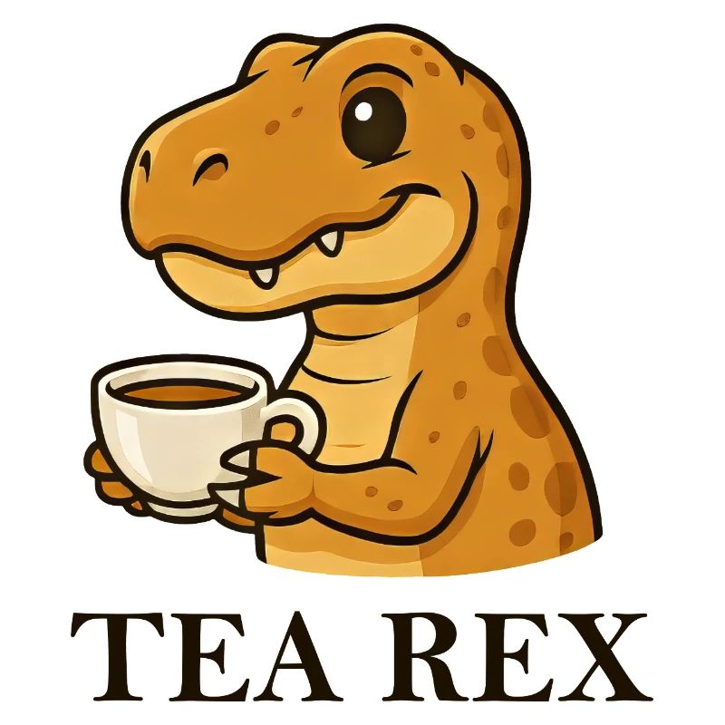 Tea Rex Dinosaur T-Shirt Tea Drinker Saying