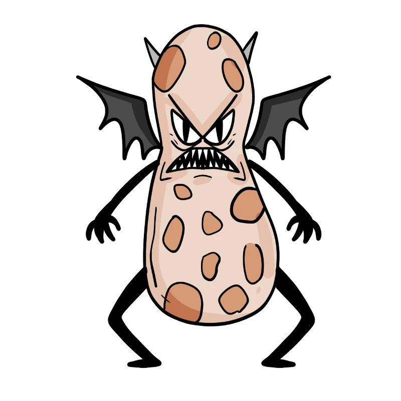 Grim Peanut Monster with Wings
