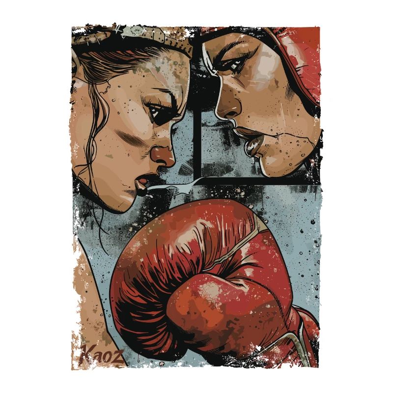 Illustration Intense Boxer Clash