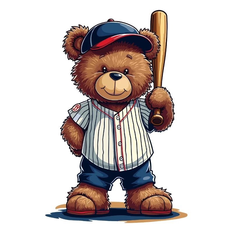 Teddybär Baseballheld auf Bat