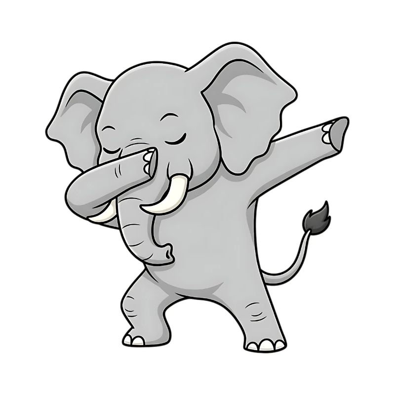 Cooler Elefant im Dabbing-Style
