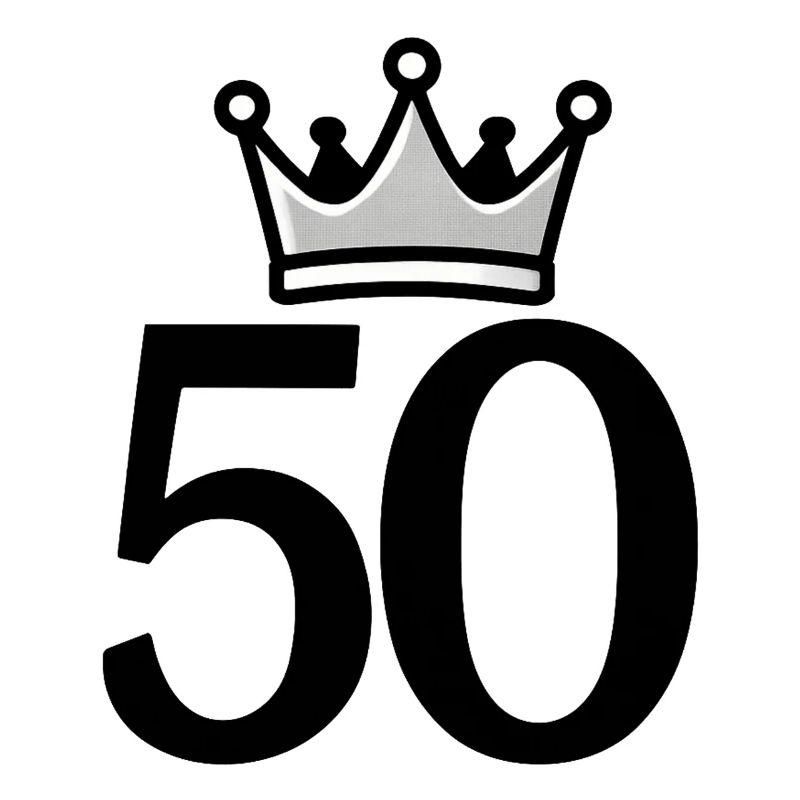 50 mit Krone – Stilvolles Jubiläumsdesign