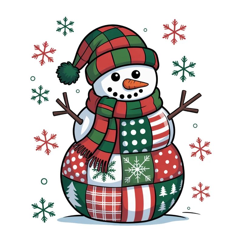 Bonhomme de neige patchwork