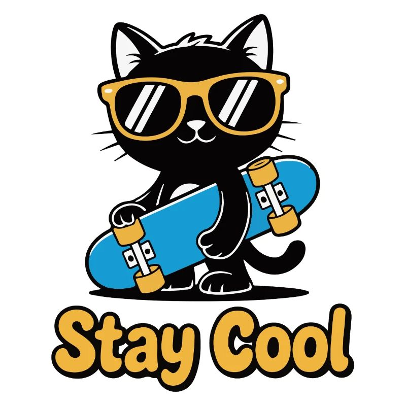 Stay Cool Cat Skateboard