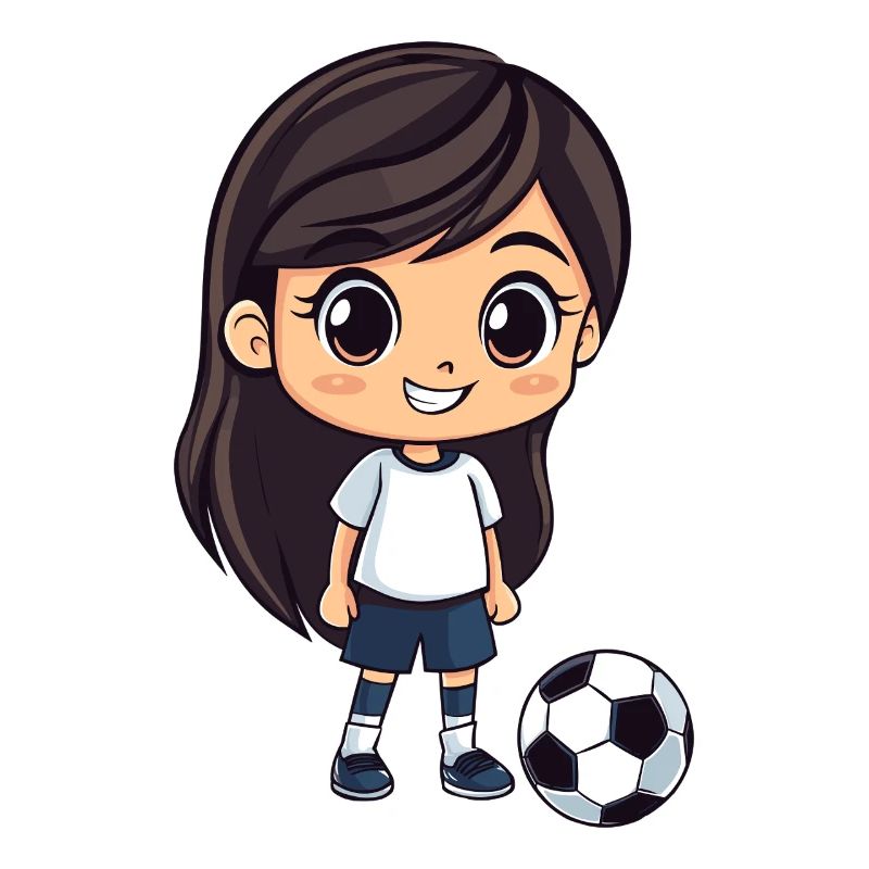 Kicker Mädchen Cartoon