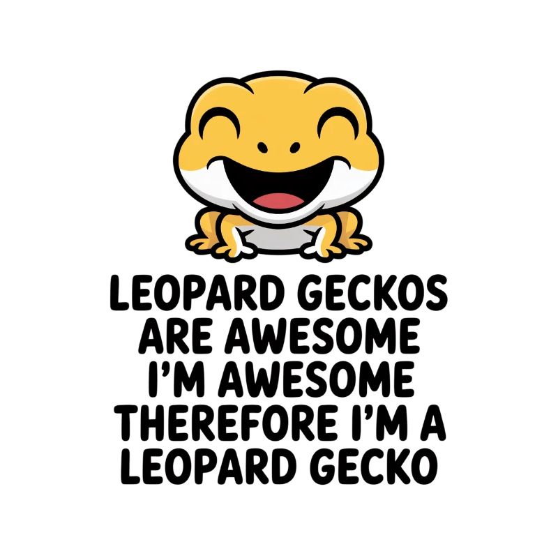 Fröhliches Leopardgecko-Meme auf Schwarz
