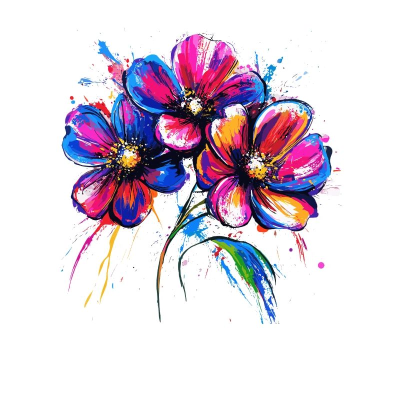 Buntes Blumenmotiv Farbexplosion