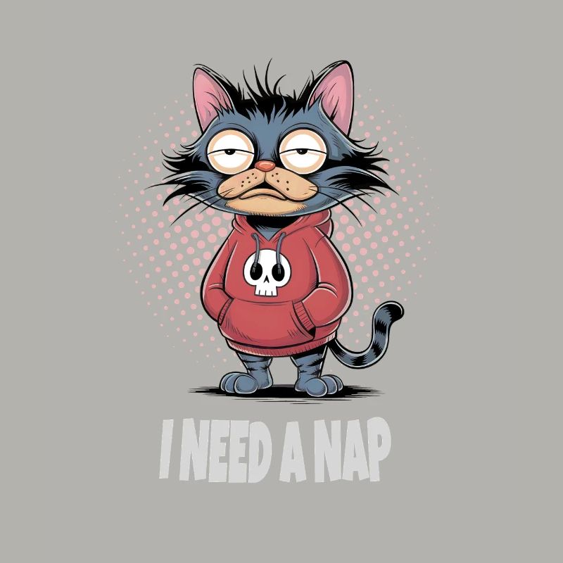 I Need A Nap Müde Katze 
