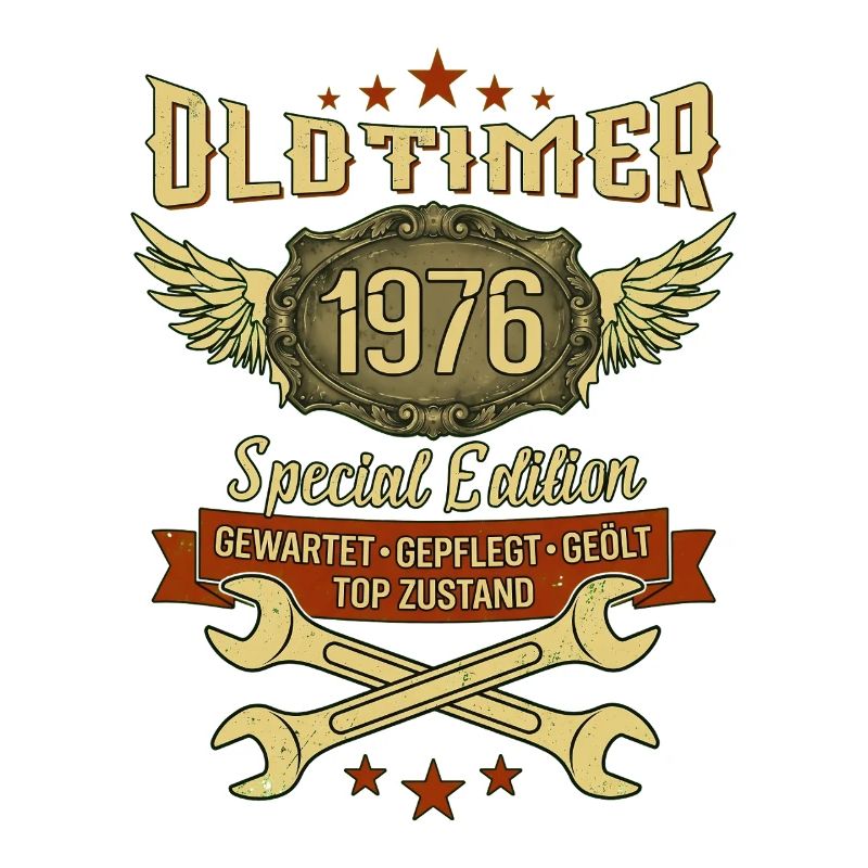 Oldtimer 1976 50. Geburtstag Mechaniker