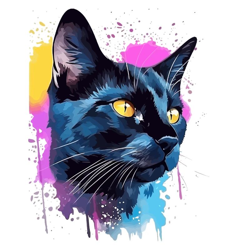Bunte Bombay-Katzengesicht-Splash-Kunst