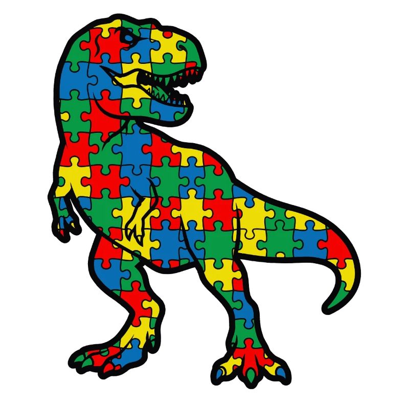 Autismus-Dinosaurier-T-Rex-Kind