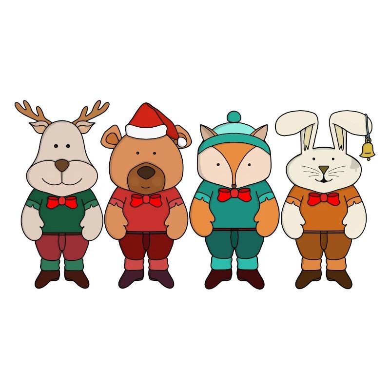 Adorable animals ready for winter