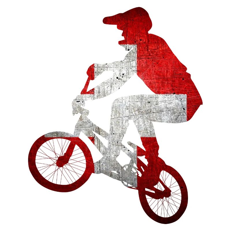 Silhouette de cycliste VTT vieilli