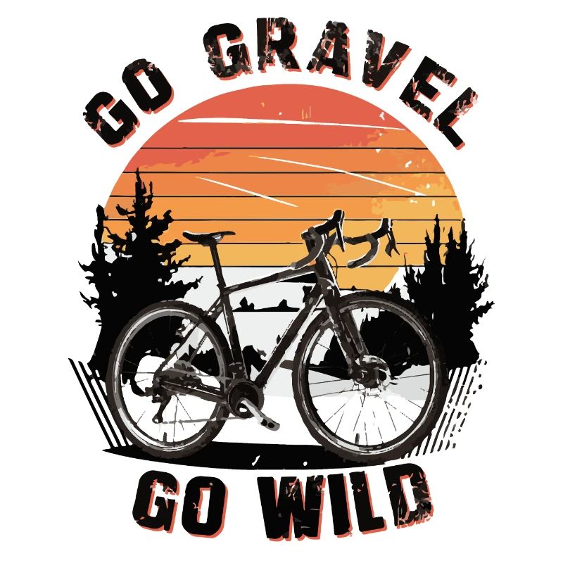 Vélo de gravier Coucher de soleil Scène