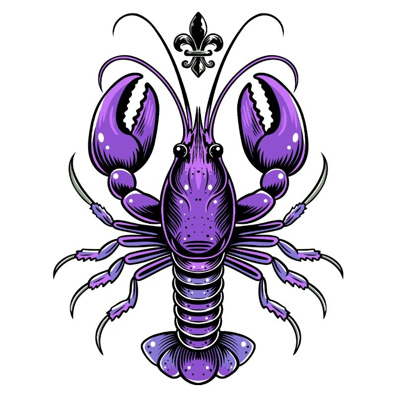 Mardi Gras Languste mit Fleur-de-Lis Design