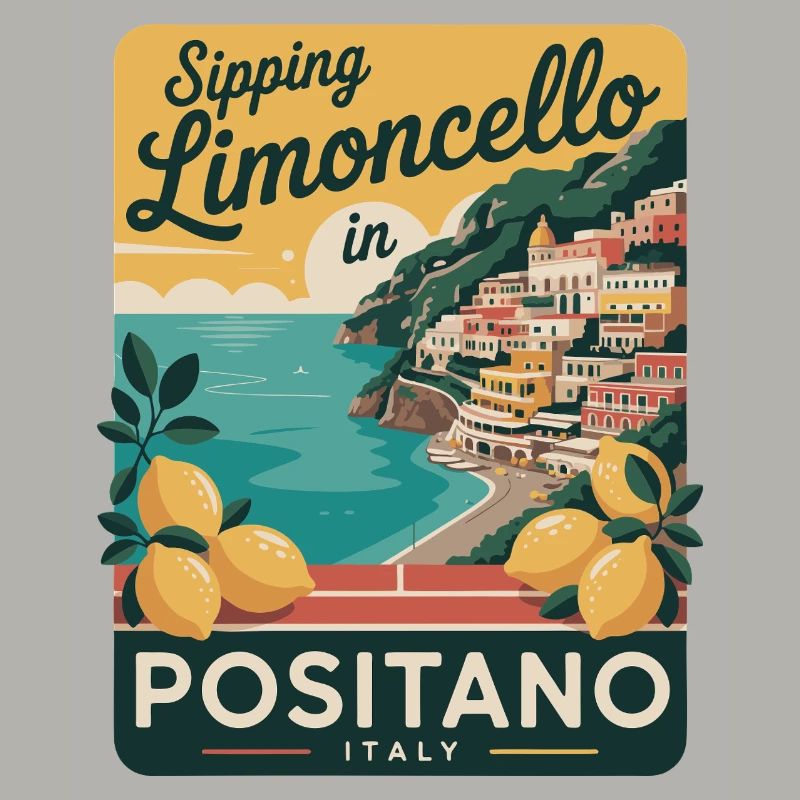 Affiche rétro de Positano Limoncello