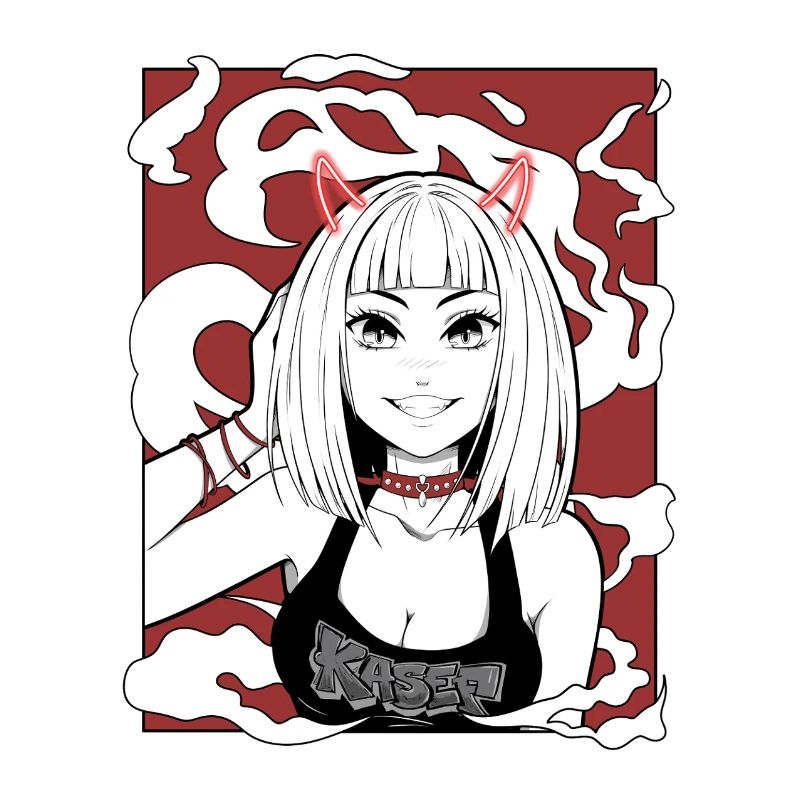 Anime Teufel Mädchen Goth Design