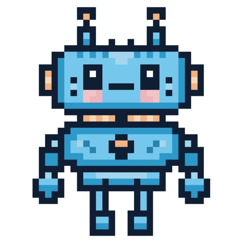 Robot pixel art mignon - Cute robot retro gaming