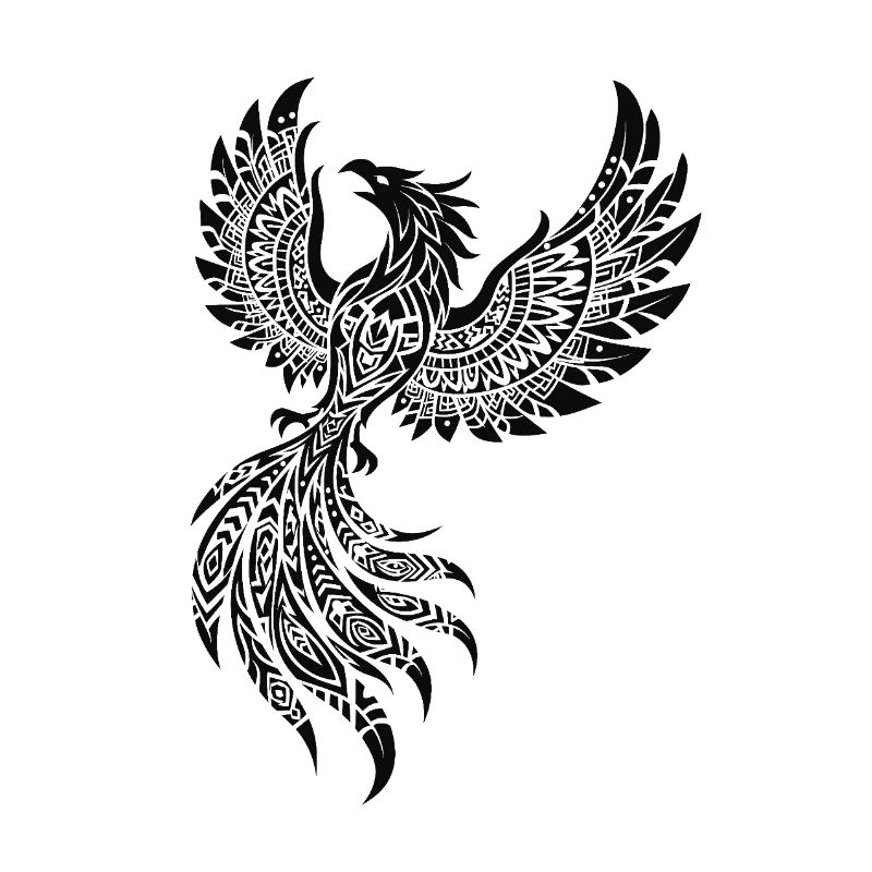 Schwarzer Phönix Ornament-Design