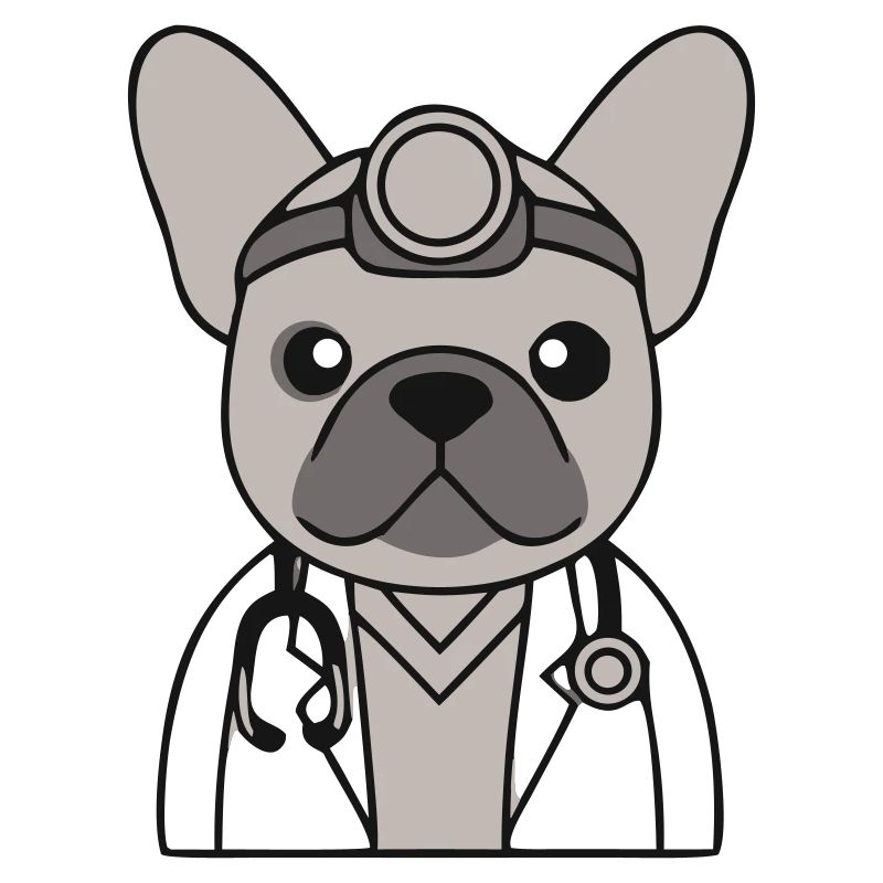 Frenchie Arzt Stethoskop Comic