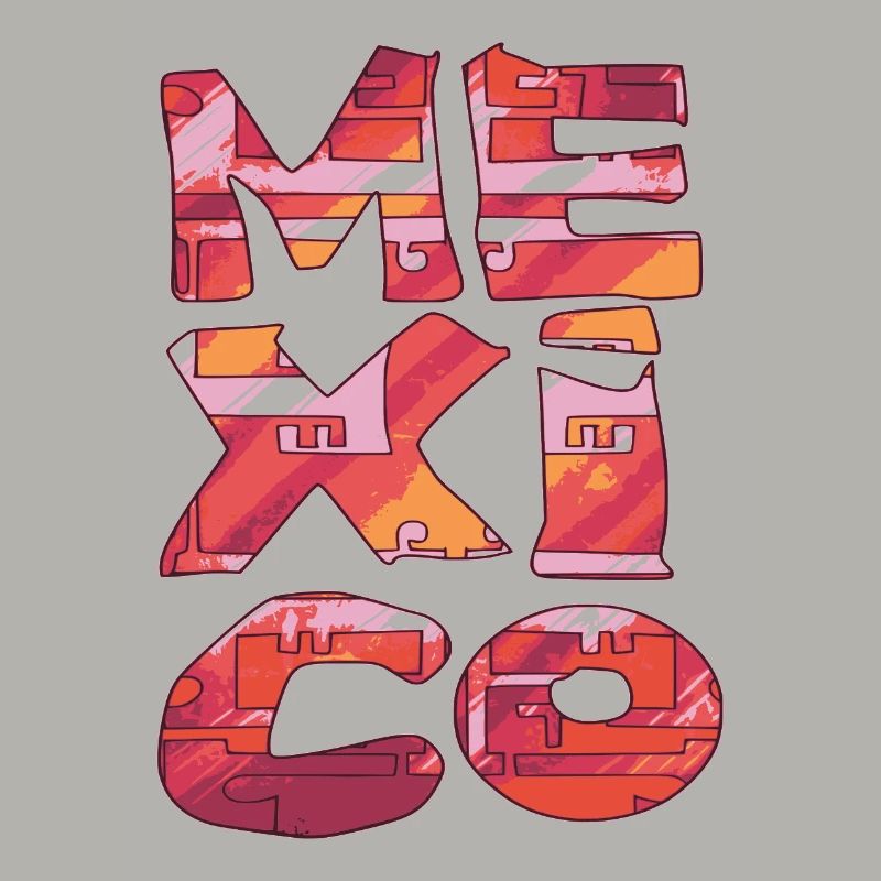 Mexico Brick Pattern Letters