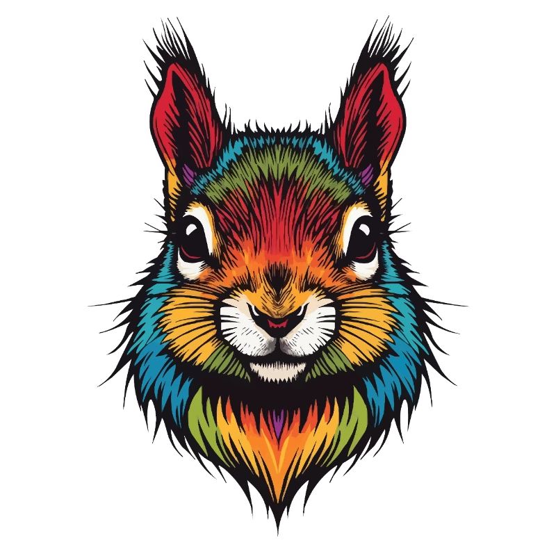 Buntes Eichhörnchen tierische Farbexplosion