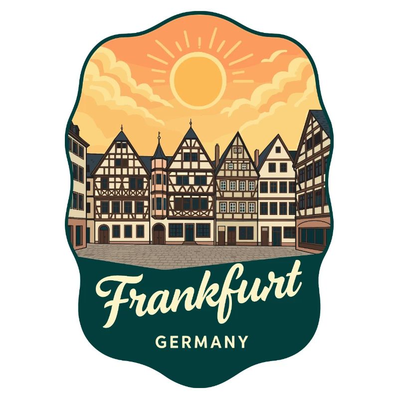 Frankfurt Romer Retro Sunset Reiseabzeichen