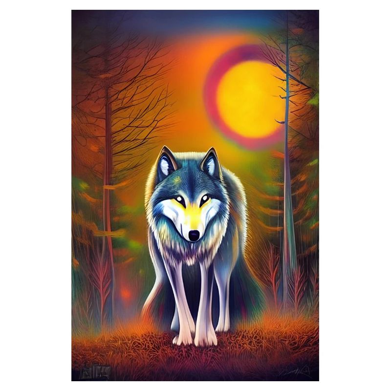 Wolf und Mond