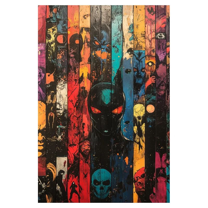 Colored Skull Panel Art