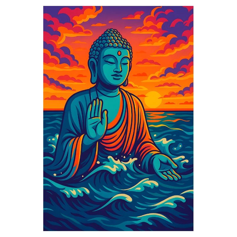 Serene Buddha by Sunset