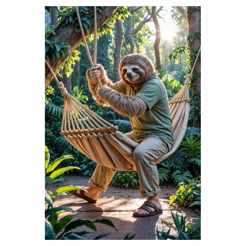 Humanoid Sloth in the Rainforest