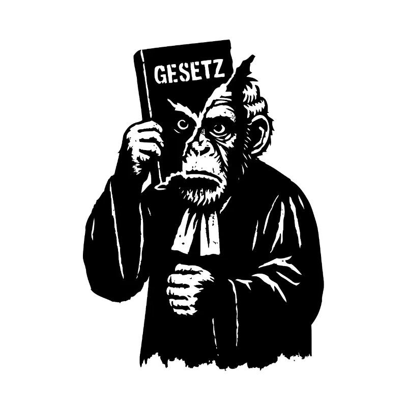 Humorous Monkey Rights Parody Illustration