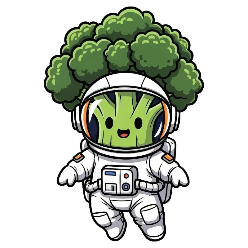 Broccoli Astronaut in Space Spaceship Vegetables