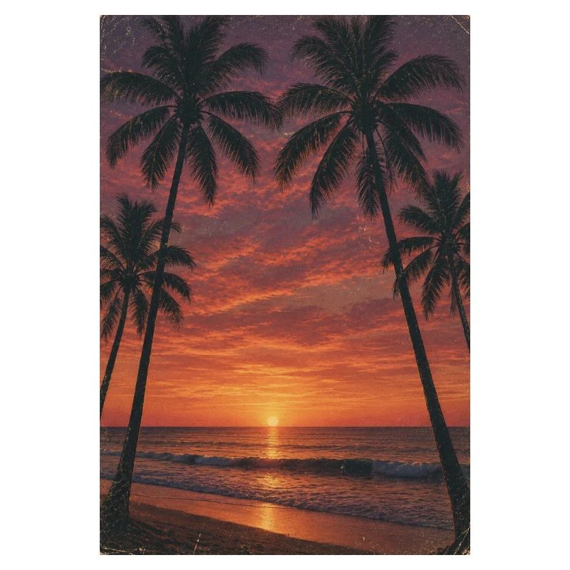 Sunset on the palm beach