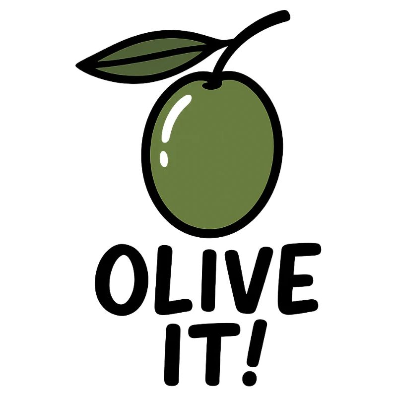 Illustration d’olive avec slogan