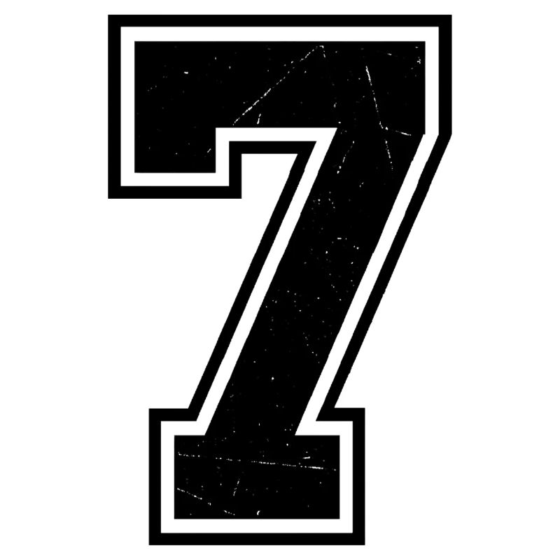 Grunge Seven Number with Scratched Texture