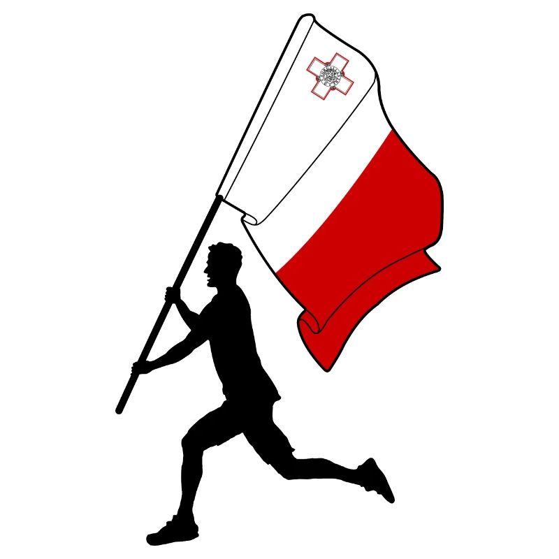 Flagge Malta Mann läuft