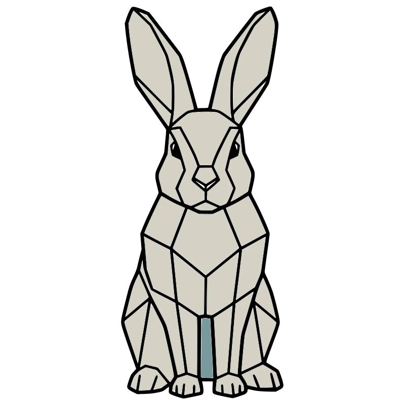 Geometrischer Hase Low Poly Modern