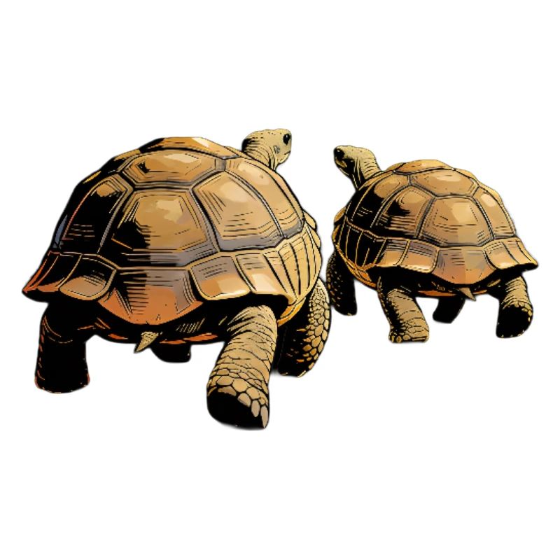 Duo turtles in the evening light