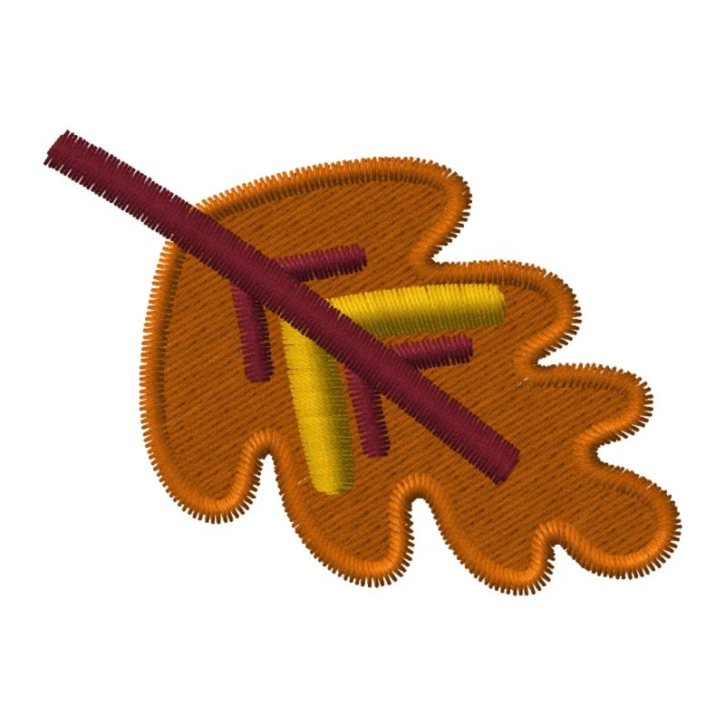 Feuille de chêne brodée