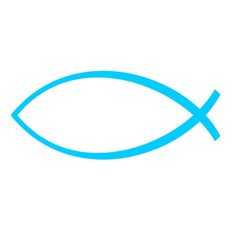 Ichtus fish light blue