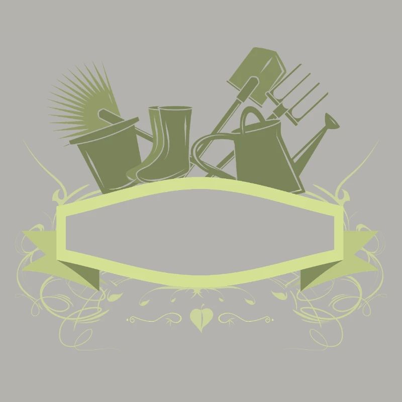 Bannière de jardin décorative avec outils