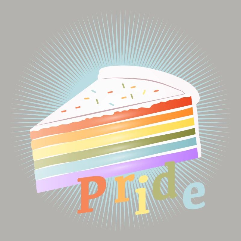 Morceau de gâteau arc-en-ciel aux couleurs pastel délicates