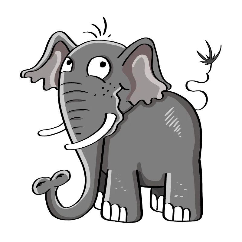 Kleiner Grauer Elefant I Elefanten Comic Geschenk