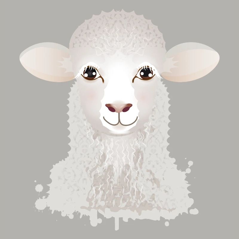 Un mouton mignon comme portrait graffiti