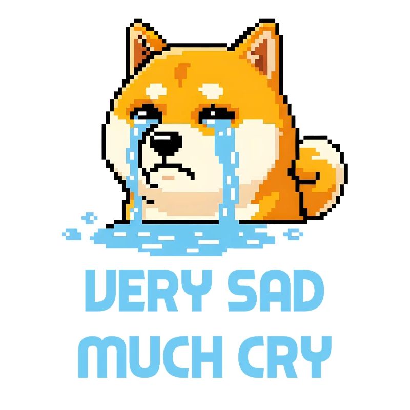 Very Sad Much Cry - Doge Meme Pixel Art