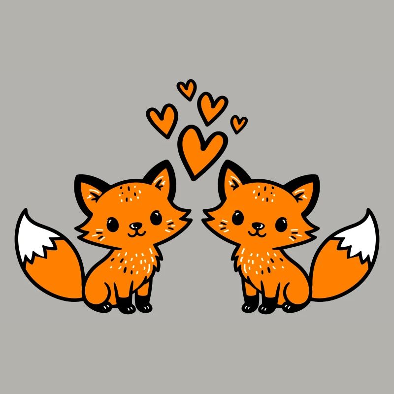 Fuchs Paar Herzen Liebe