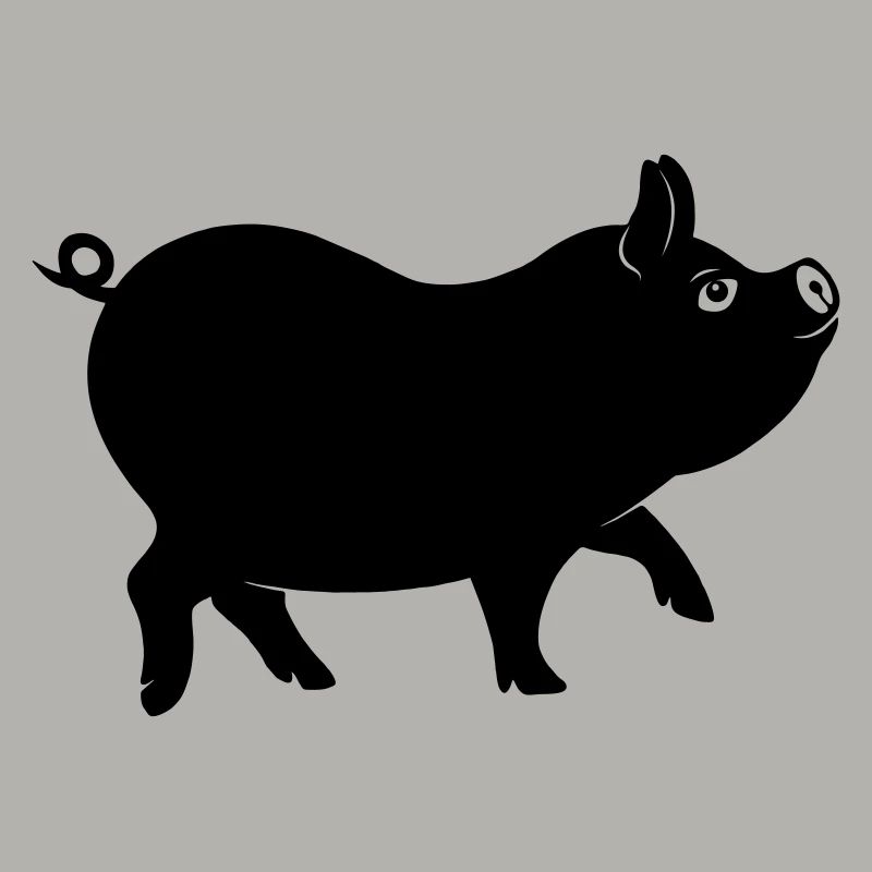 Schweineschattenfigur mit lockigem Schwanz