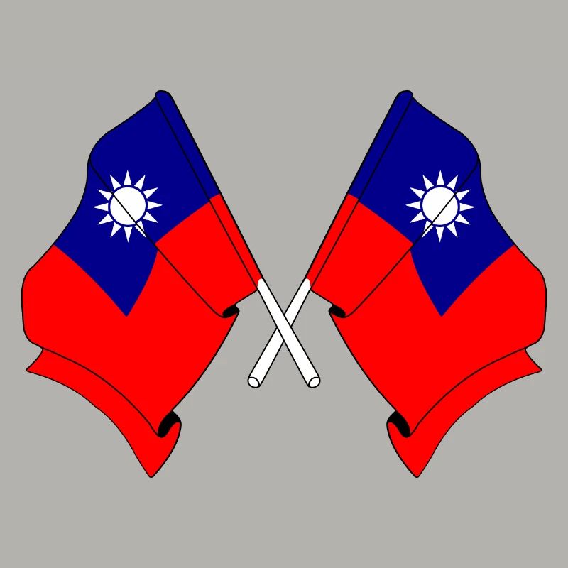 Two flags crossed from Taiwan