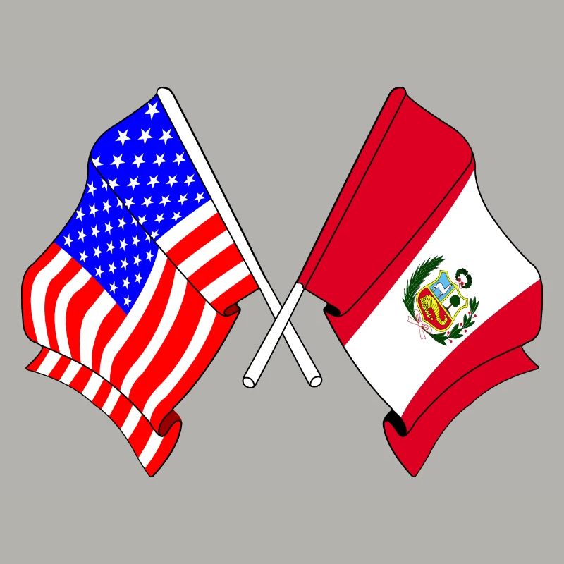 Drapeau des États-Unis et drapeau du Pérou
